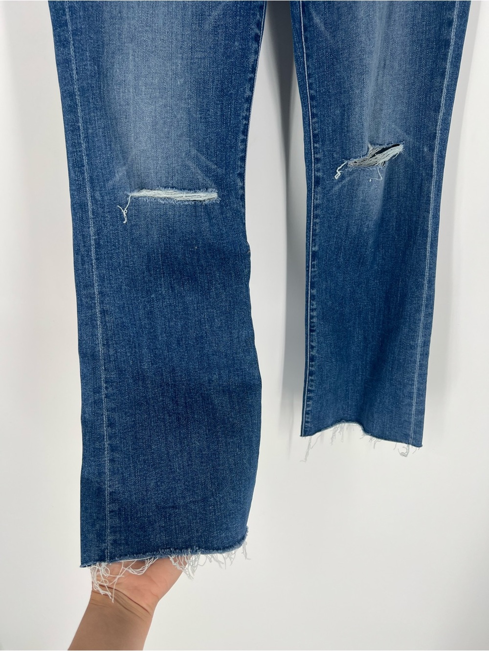 Mother The Hustler Ankle Fray Distressed Dark Jeans in Can't Stop Staring 28 NWT - Picture 2 of 8